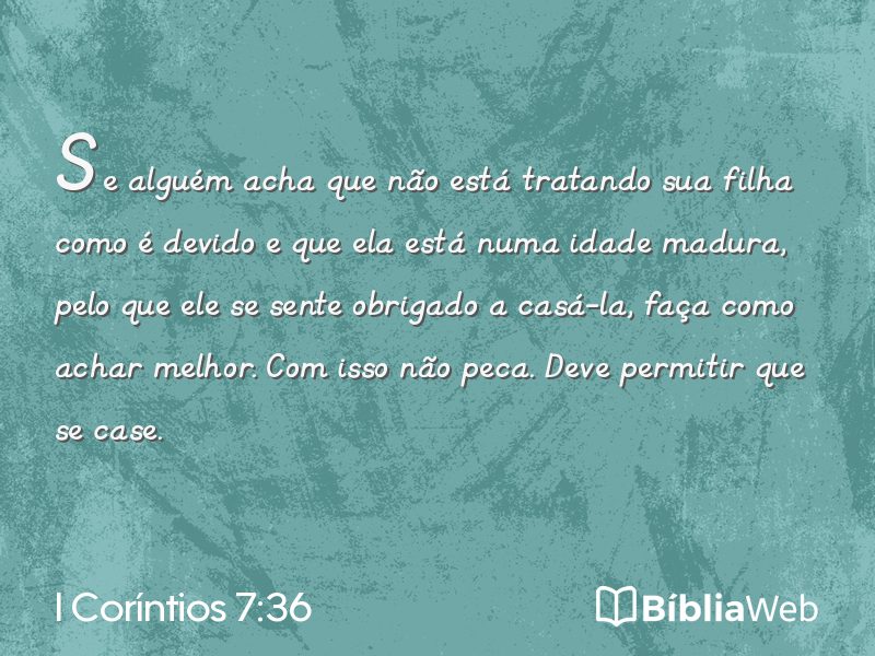I Coríntios 7:36 em imagem para compartilhar