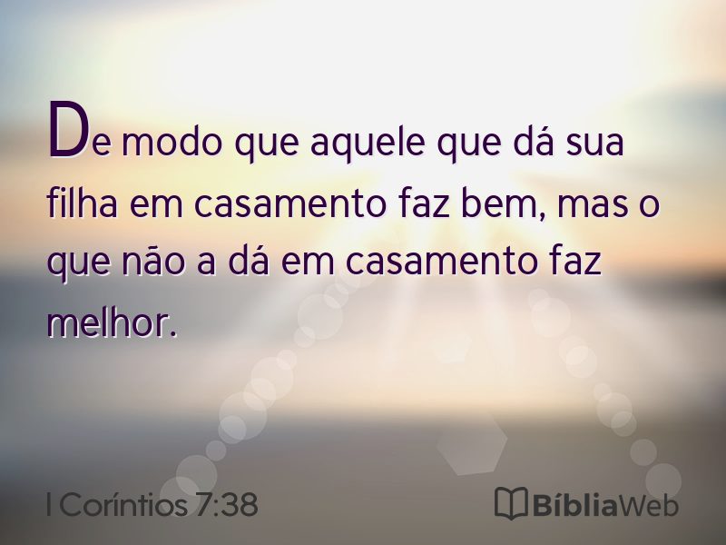 I Coríntios 7:38 em imagem para compartilhar