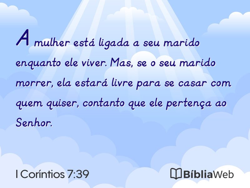 I Coríntios 7:39 em imagem para compartilhar