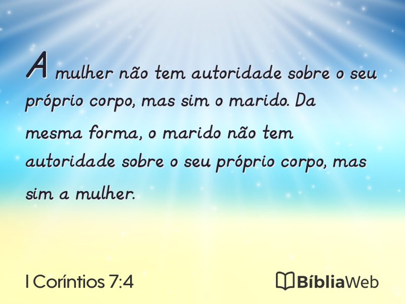 I Coríntios 7:4 em imagem para compartilhar