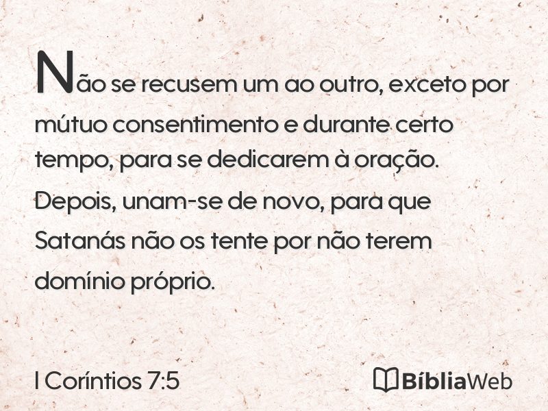 I Coríntios 7:5 em imagem para compartilhar