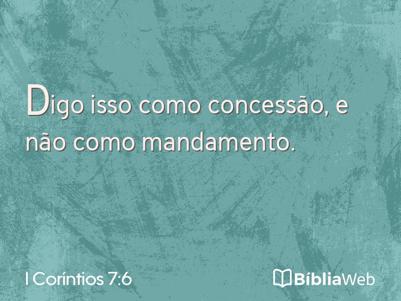 I Coríntios 7:6 em imagem para compartilhar