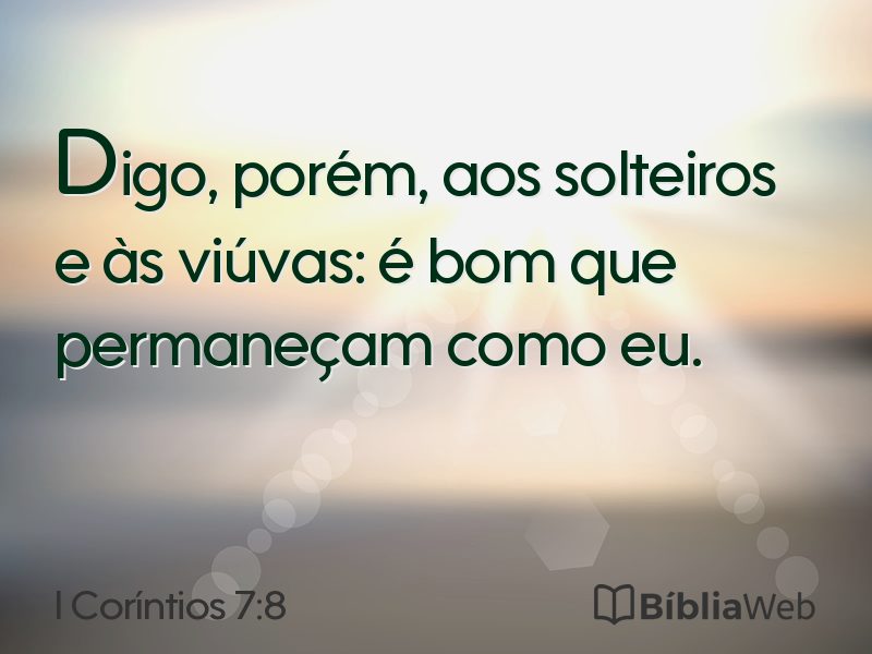 I Coríntios 7:8 em imagem para compartilhar