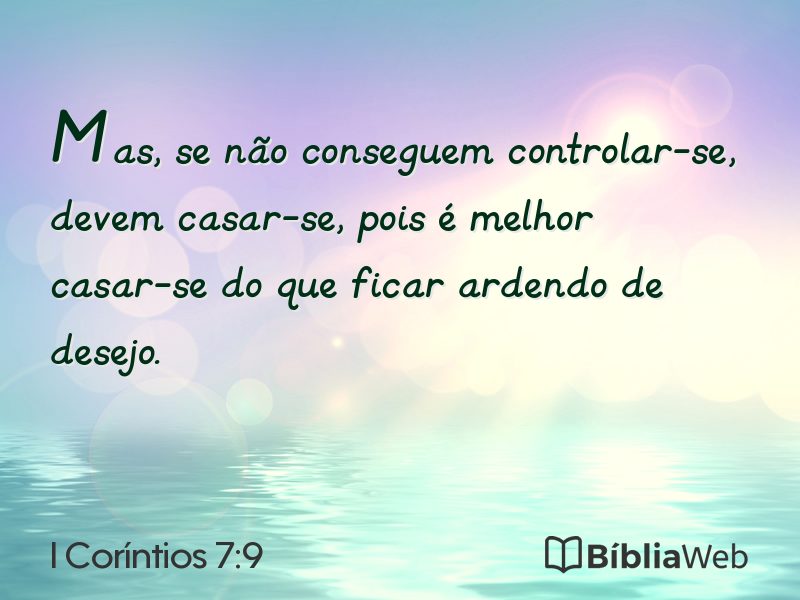 I Coríntios 7:9 em imagem para compartilhar