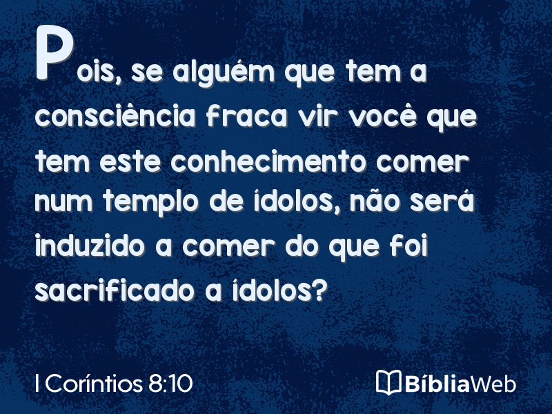 I Coríntios 8:10 em imagem para compartilhar