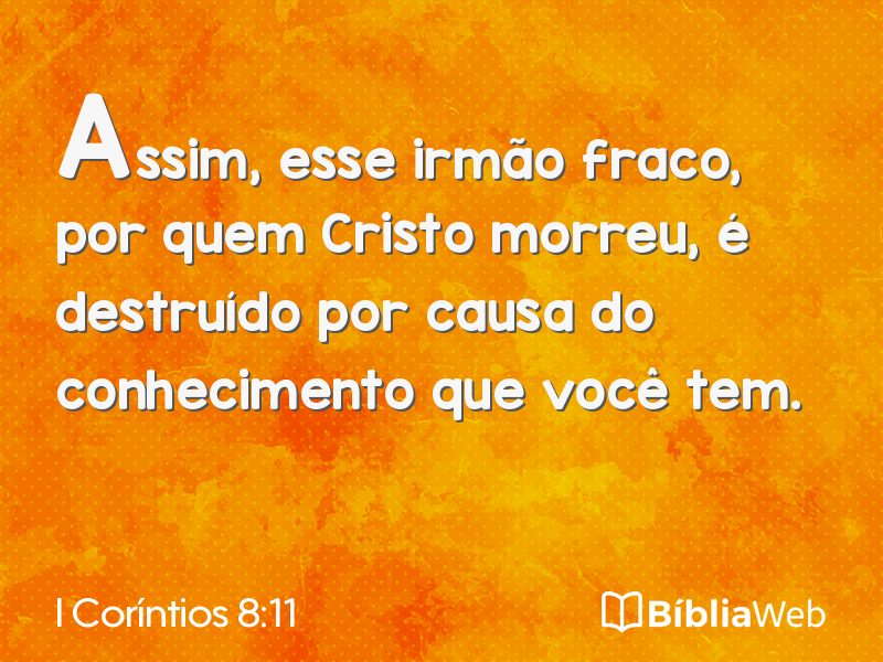 I Coríntios 8:11 em imagem para compartilhar