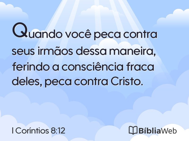 I Coríntios 8:12 em imagem para compartilhar