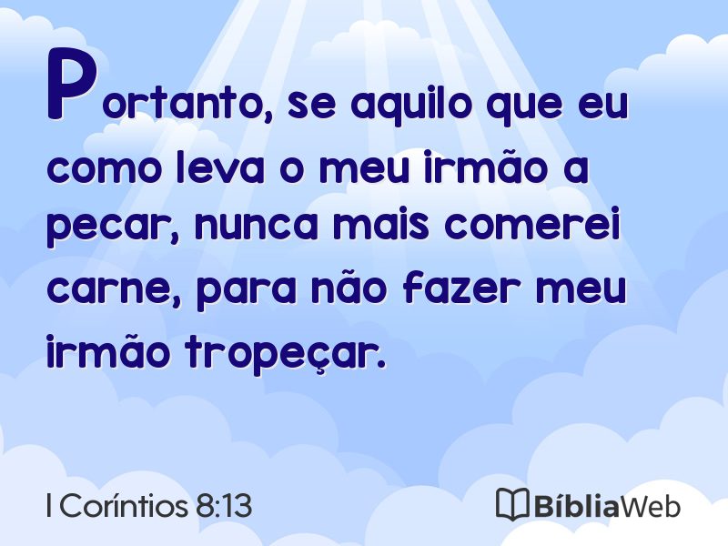 I Coríntios 8:13 em imagem para compartilhar