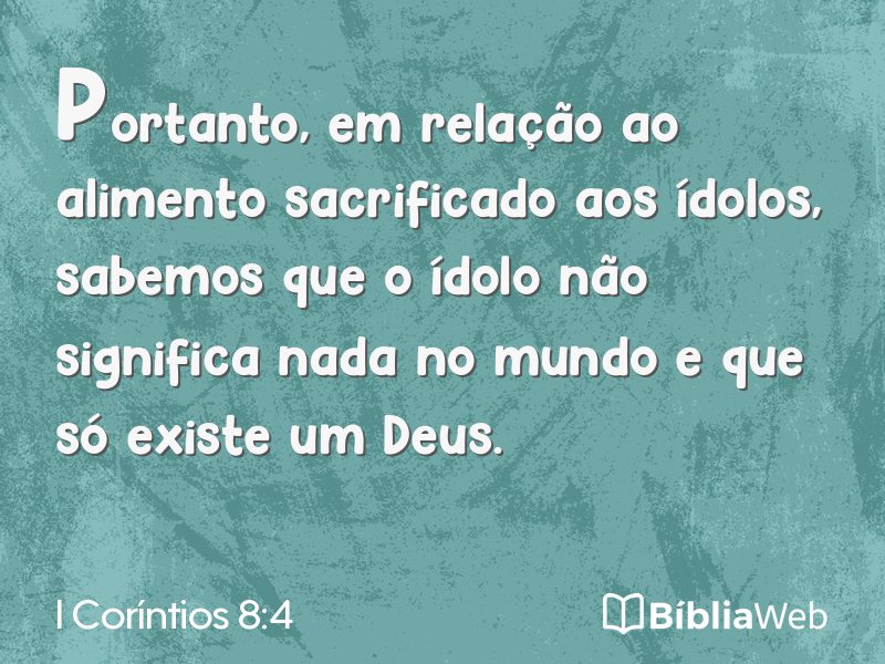 I Coríntios 8:4 em imagem para compartilhar