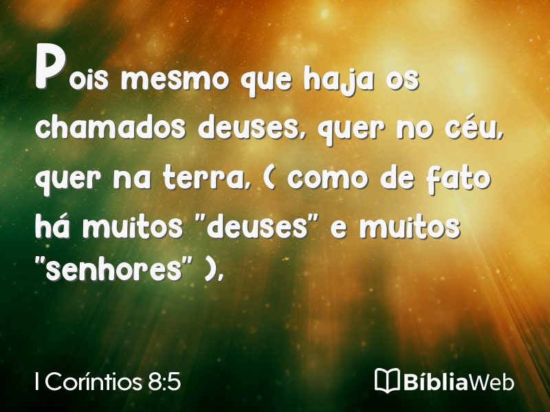 I Coríntios 8:5 em imagem para compartilhar