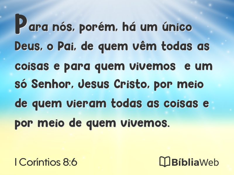 I Coríntios 8:6 em imagem para compartilhar