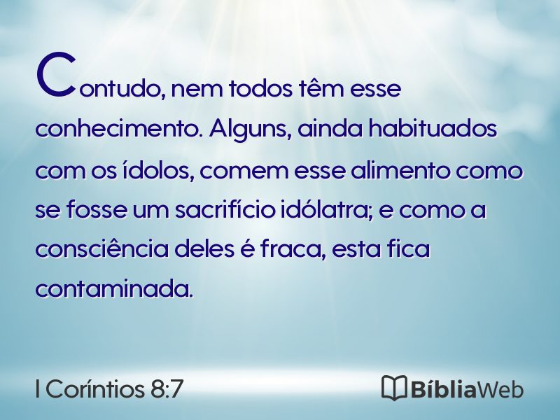 I Coríntios 8:7 em imagem para compartilhar