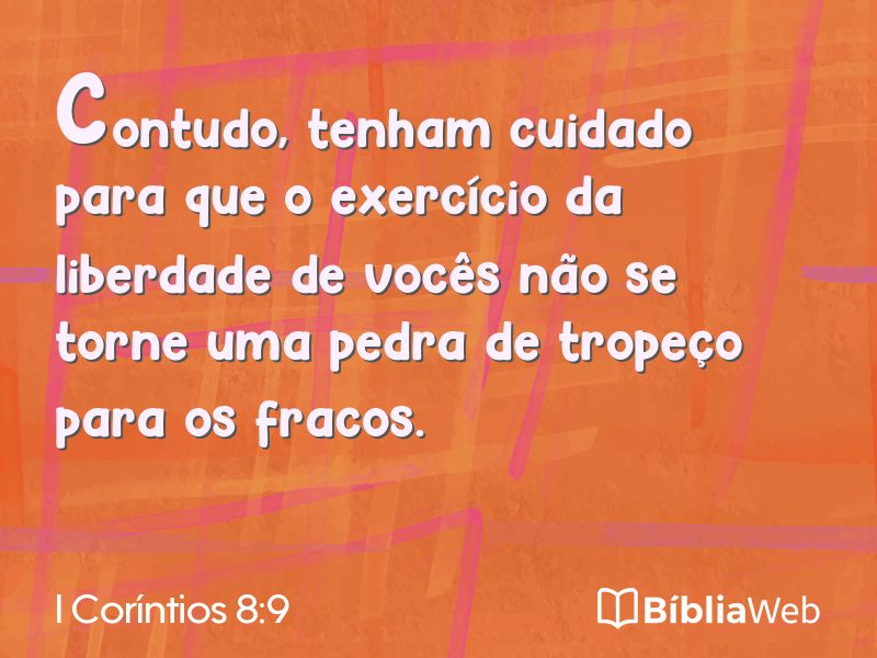I Coríntios 8:9 em imagem para compartilhar