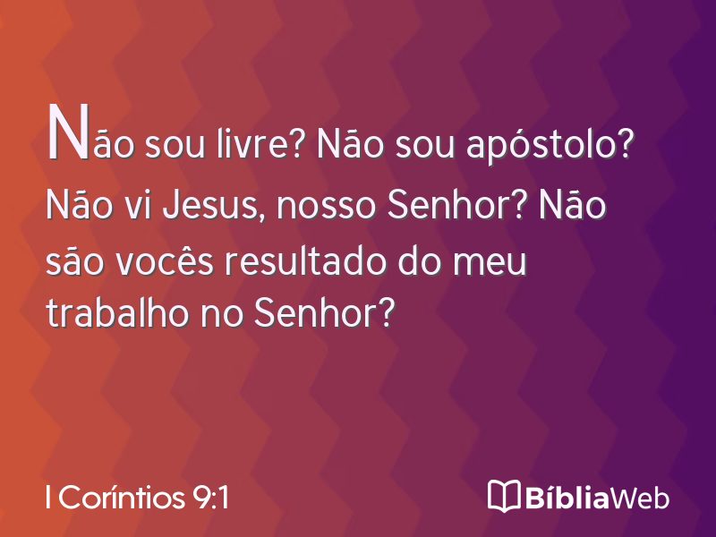 I Coríntios 9:1 em imagem para compartilhar