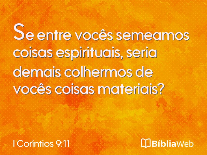 I Coríntios 9:11 em imagem para compartilhar