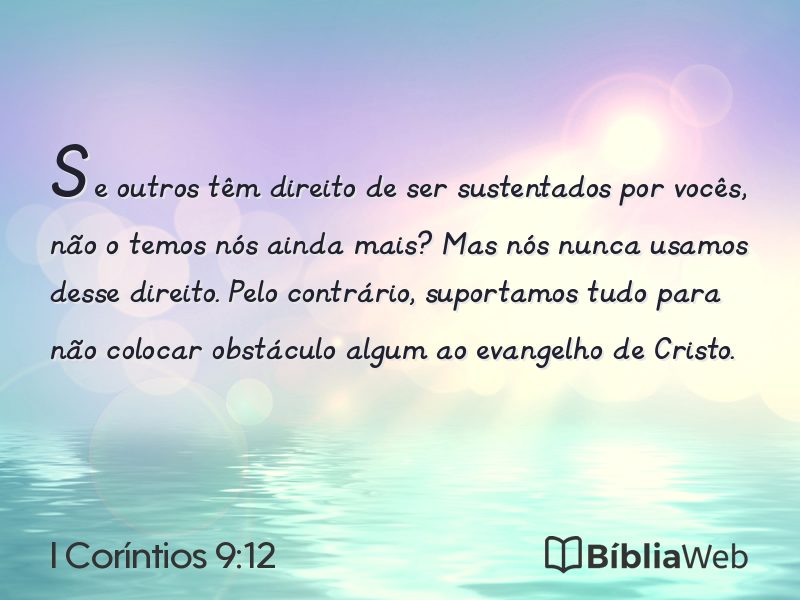 I Coríntios 9:12 em imagem para compartilhar