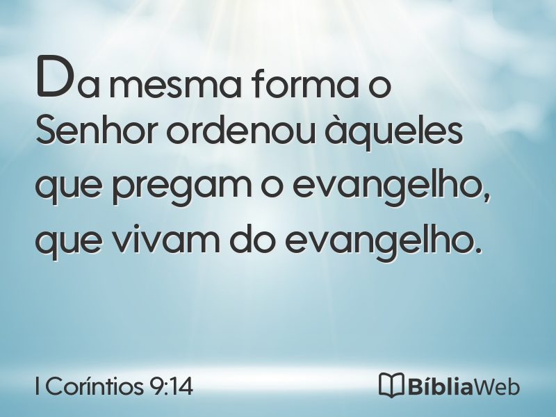 I Coríntios 9:14 em imagem para compartilhar
