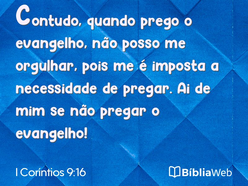 I Coríntios 9:16 em imagem para compartilhar