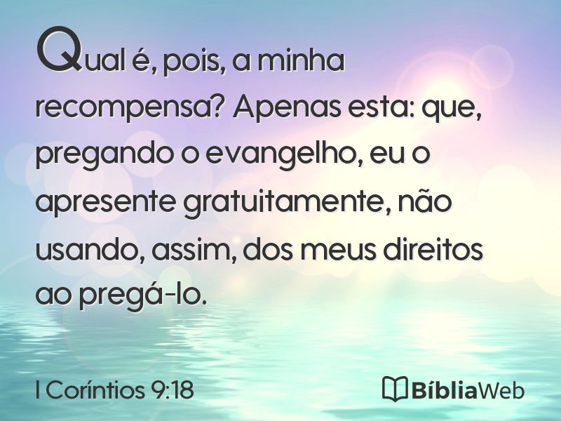 I Coríntios 9:18 em imagem para compartilhar