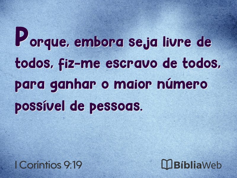 I Coríntios 9:19 em imagem para compartilhar