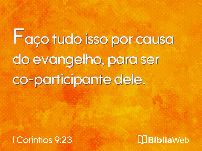 I Coríntios 9:23 em imagem para compartilhar