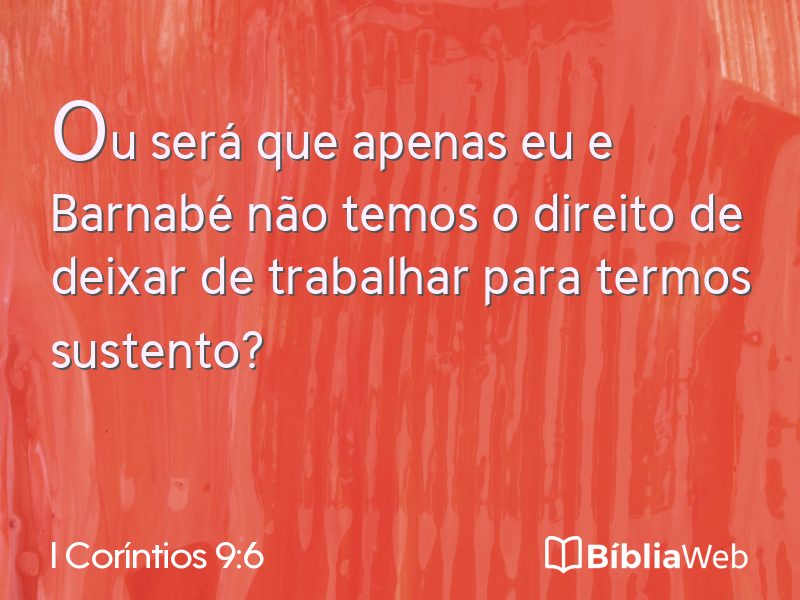 I Coríntios 9:6 em imagem para compartilhar