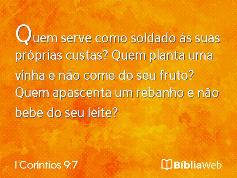 I Coríntios 9:7 em imagem para compartilhar