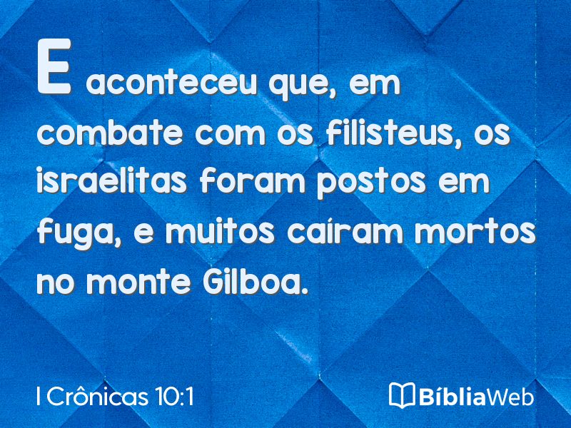 I Crônicas 10:1 em imagem para compartilhar