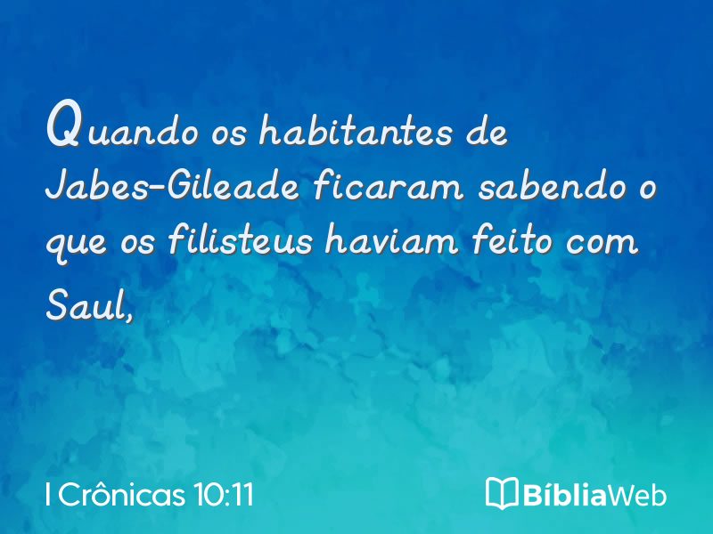 I Crônicas 10:11 em imagem para compartilhar