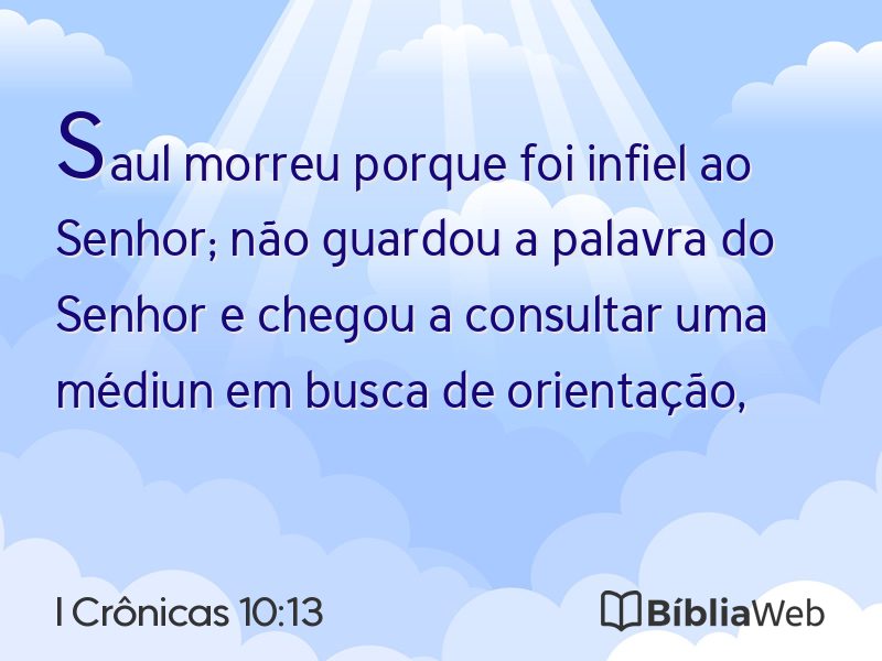 I Crônicas 10:13 em imagem para compartilhar