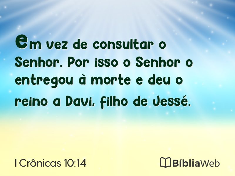 I Crônicas 10:14 em imagem para compartilhar