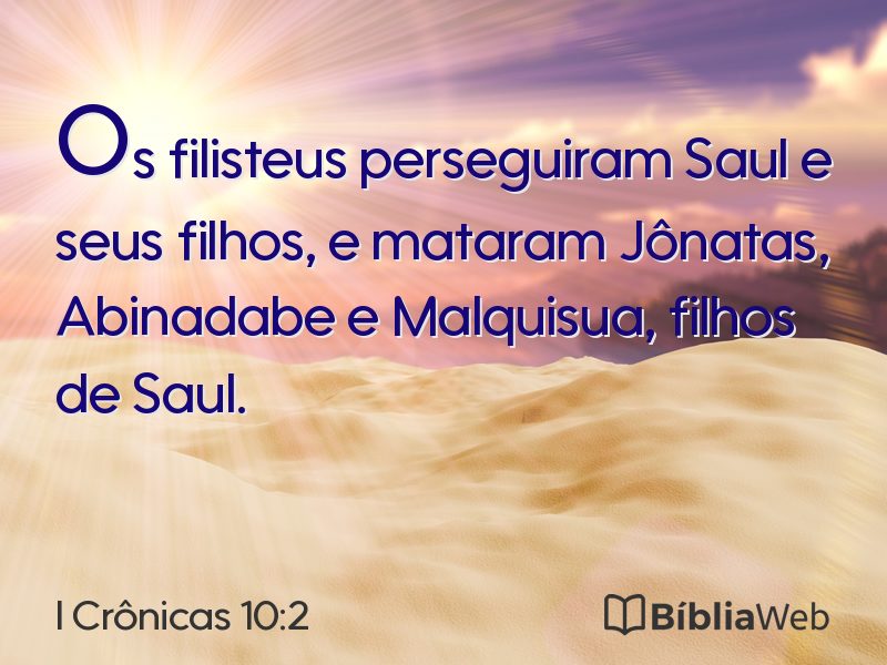 I Crônicas 10:2 em imagem para compartilhar