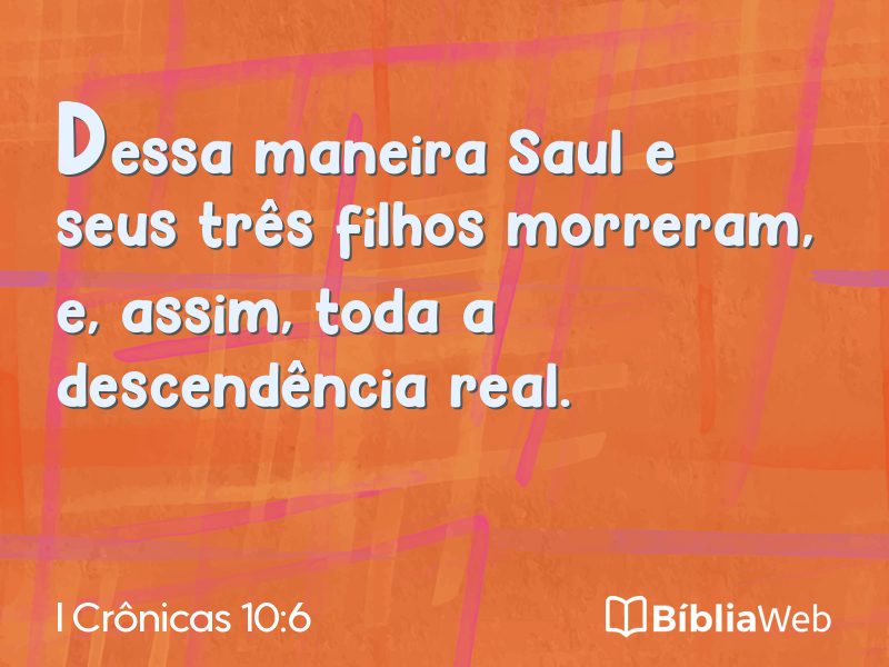 I Crônicas 10:6 em imagem para compartilhar