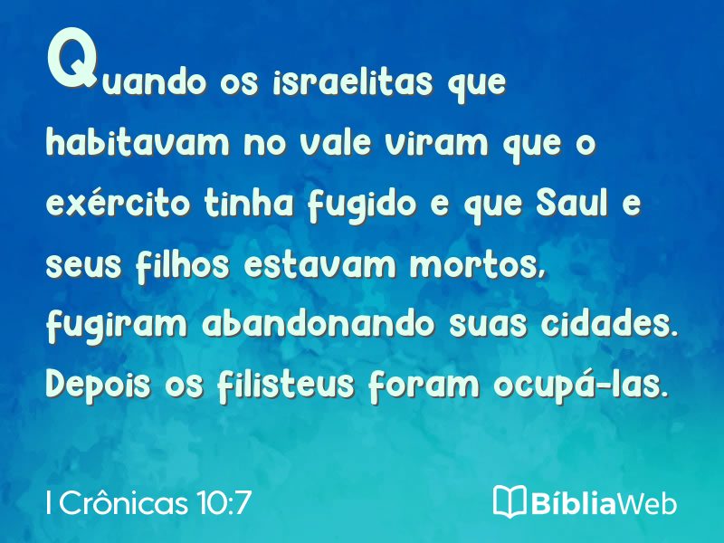I Crônicas 10:7 em imagem para compartilhar