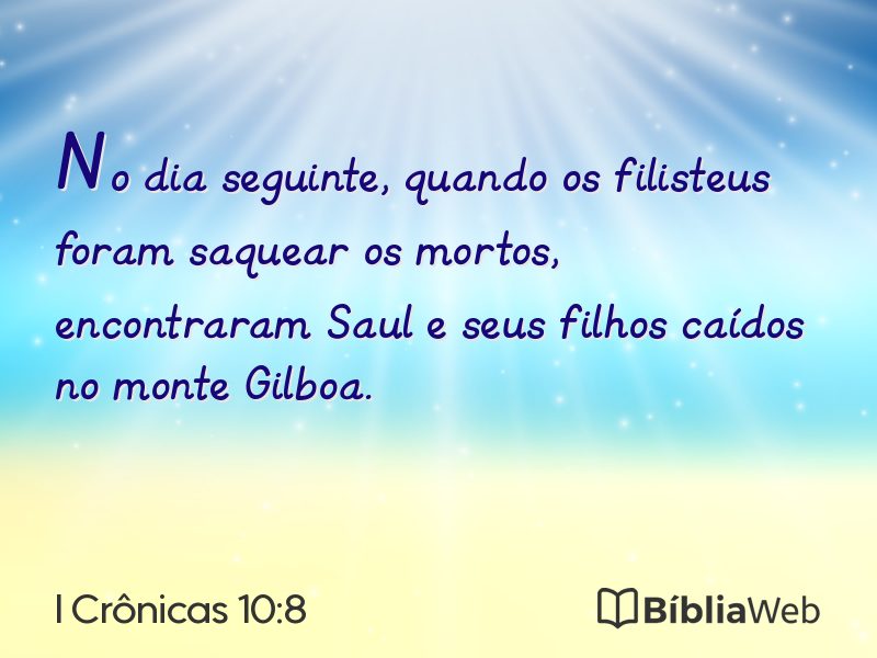 I Crônicas 10:8 em imagem para compartilhar