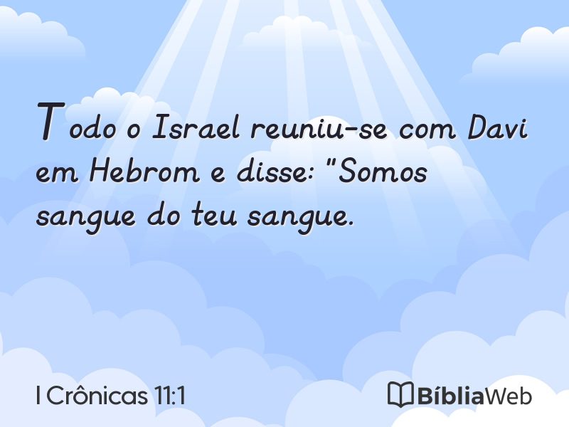 I Crônicas 11:1 em imagem para compartilhar
