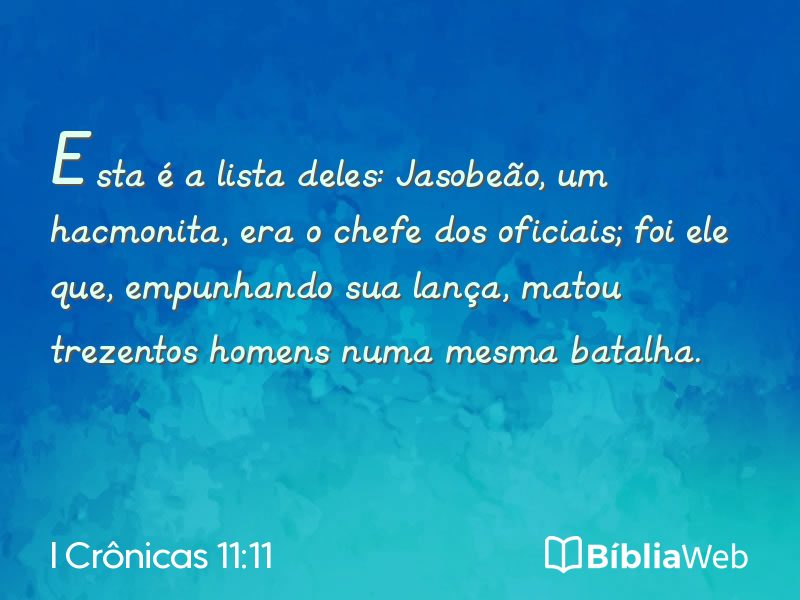 I Crônicas 11:11 em imagem para compartilhar