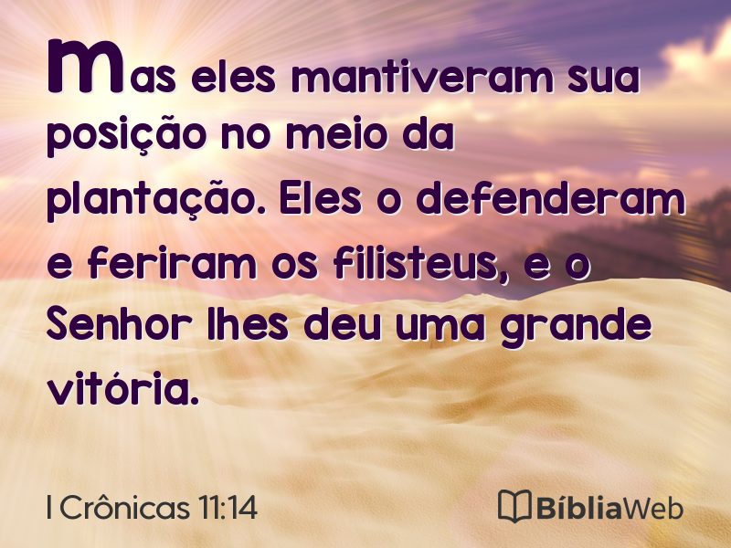 I Crônicas 11:14 em imagem para compartilhar