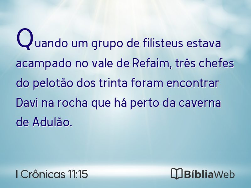 I Crônicas 11:15 em imagem para compartilhar