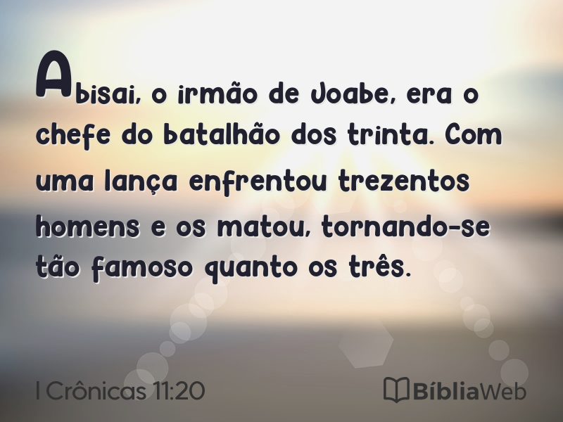I Crônicas 11:20 em imagem para compartilhar