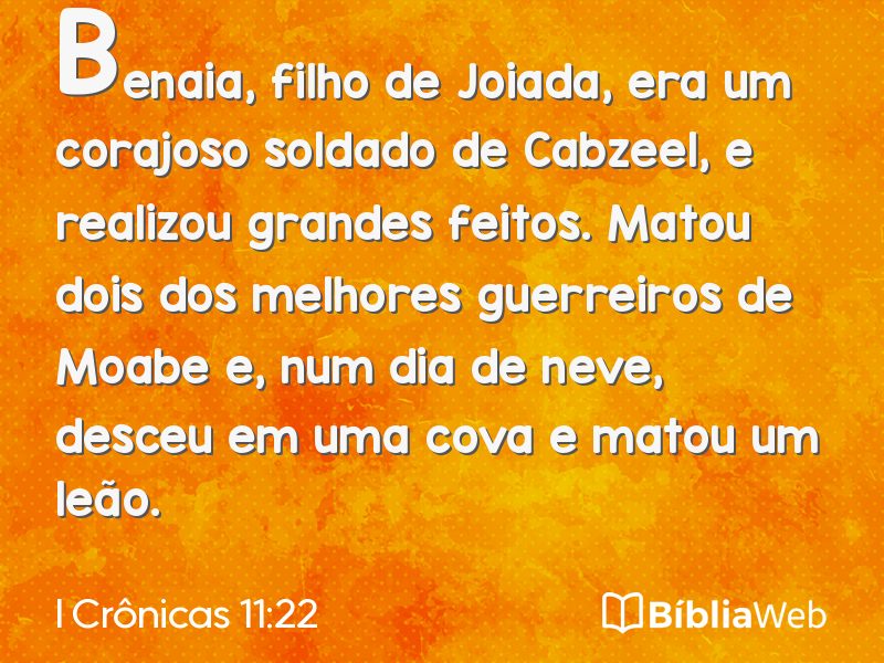 I Crônicas 11:22 em imagem para compartilhar