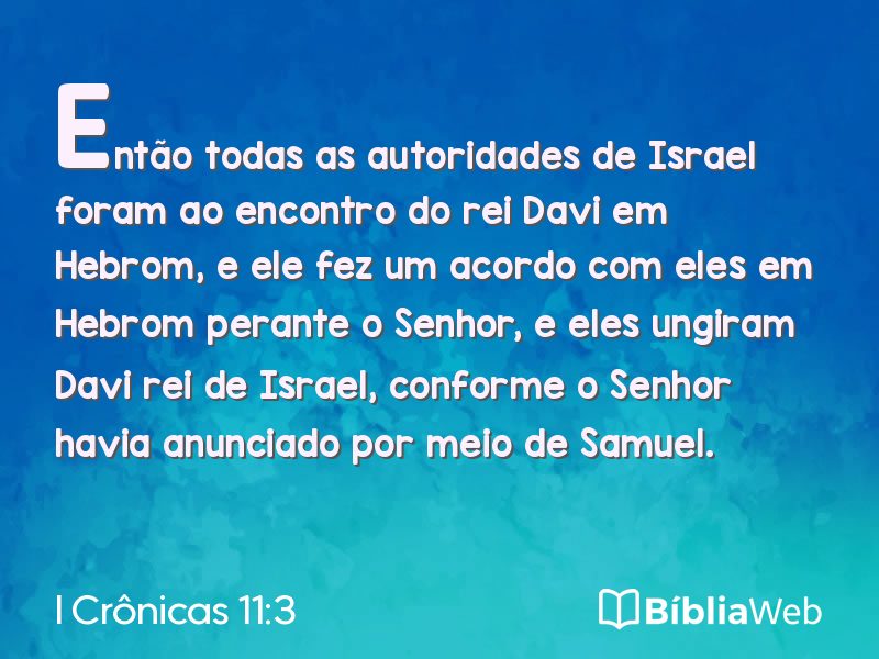 I Crônicas 11:3 em imagem para compartilhar
