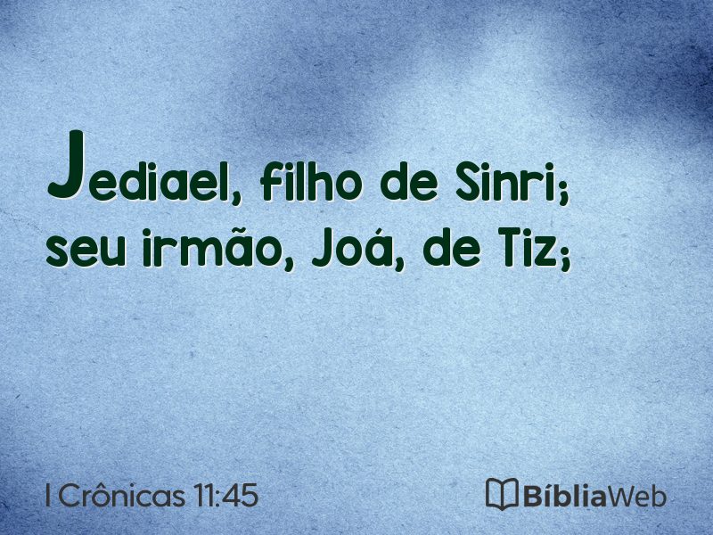 I Crônicas 11:45 em imagem para compartilhar