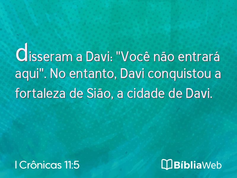 I Crônicas 11:5 em imagem para compartilhar