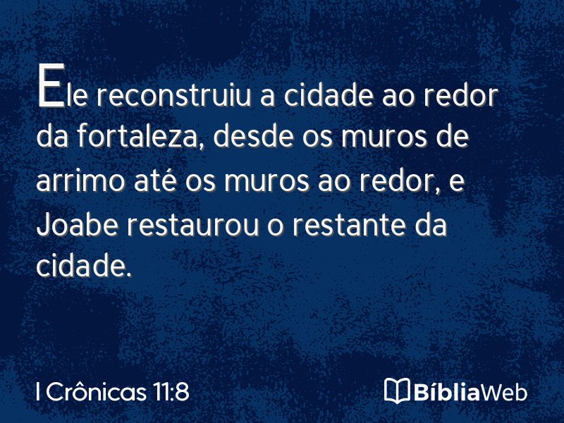 I Crônicas 11:8 em imagem para compartilhar