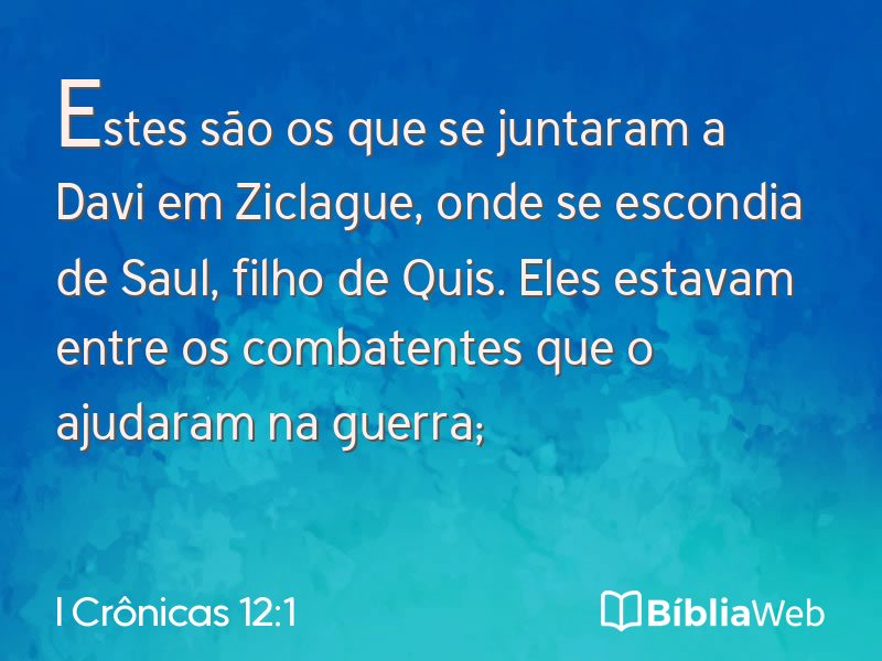 I Crônicas 12:1 em imagem para compartilhar