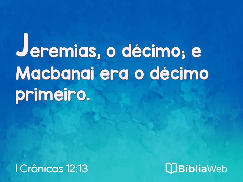 I Crônicas 12:13 em imagem para compartilhar
