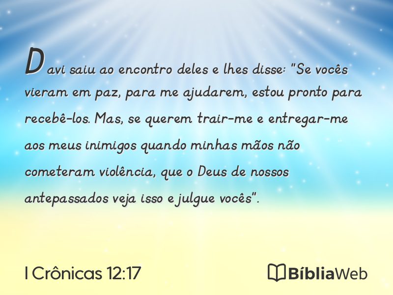 I Crônicas 12:17 em imagem para compartilhar