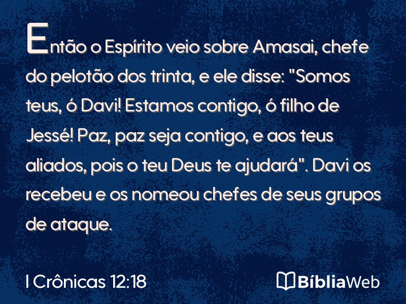 I Crônicas 12:18 em imagem para compartilhar