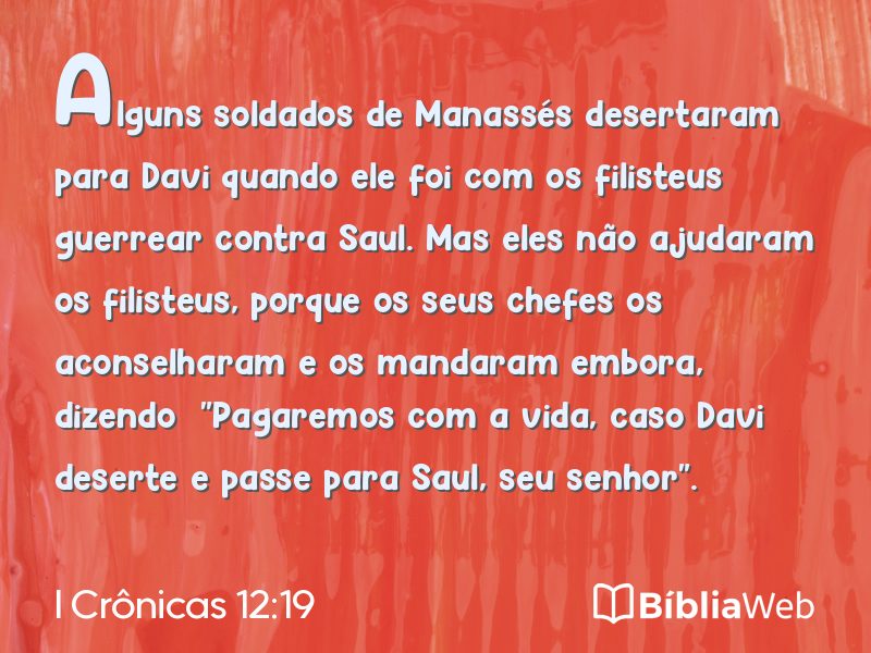 I Crônicas 12:19 em imagem para compartilhar